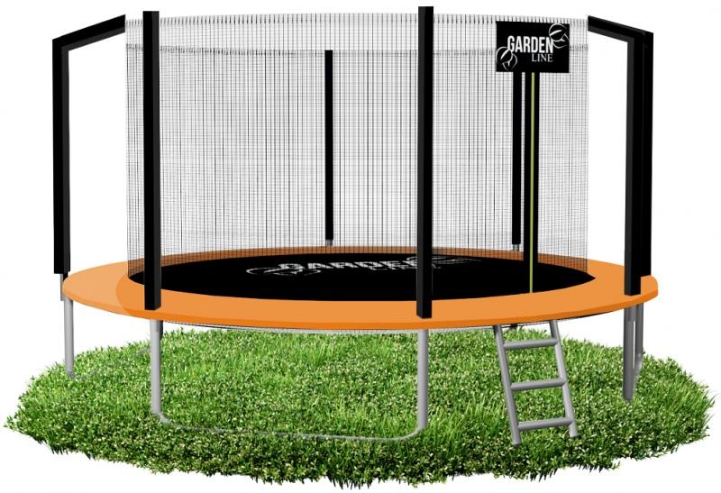 Gardenline - trampoline - Ø366 cm - met veiligheidsnet - oranje