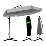 Gardenline - zweefparasol - met hoes - Ø 3 meter - grijs