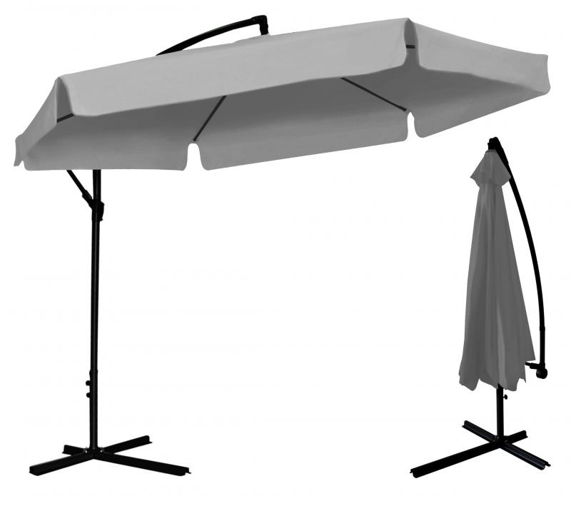 Gardenline - zweefparasol - met hoes - Ø 3 meter - grijs