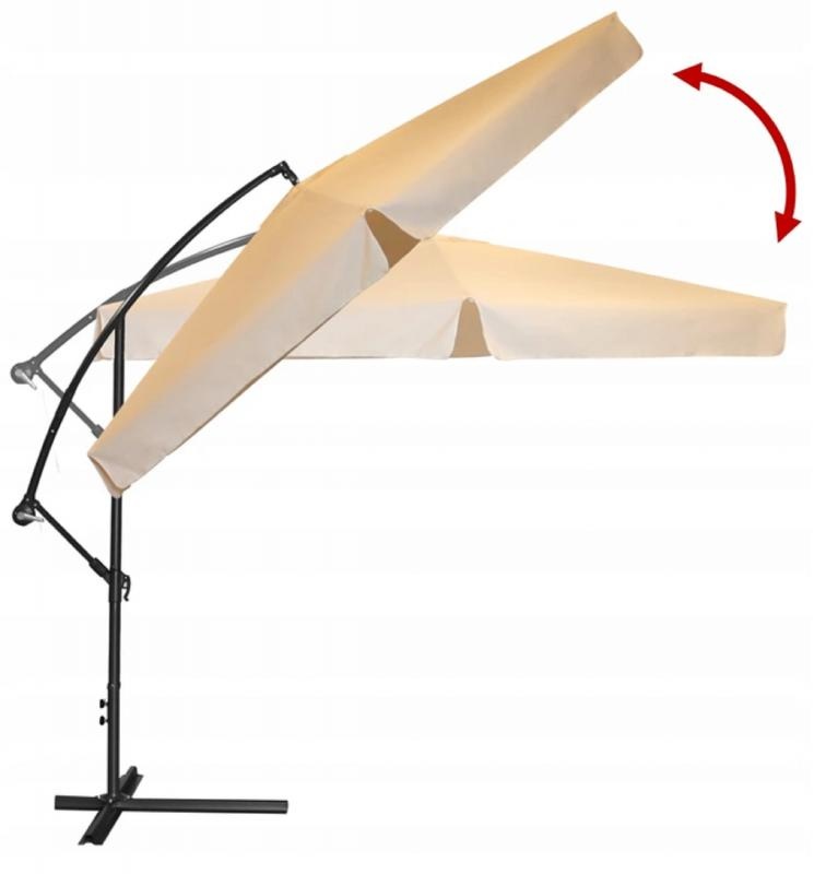 Gardenline - zweefparasol - met hoes - Ø 3 meter - grijs