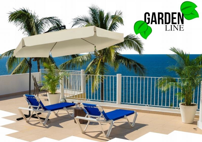 Gardenline - zweefparasol - met hoes - Ø 3 meter - grijs