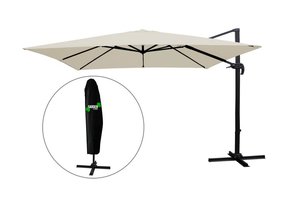 Gardenline - zweefparasol - met hoes - 2,5x2,5 m - grijs