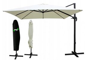 Gardenline - zweefparasol - met hoes - Ø 3x3 m - beige