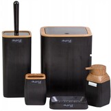 Badkamerset - toilet accessoires - stevig - 5-delig - zwart hout