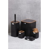 Badkamerset - toilet accessoires - stevig - 5-delig - zwart hout