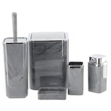 Badkamerset - toilet accessoires - stevig - 5-delig - zilver
