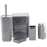 Badkamerset - toilet accessoires - stevig - 5-delig - zilver