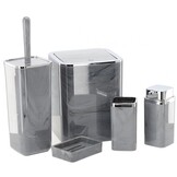 Badkamerset - toilet accessoires - stevig - 5-delig - zilver