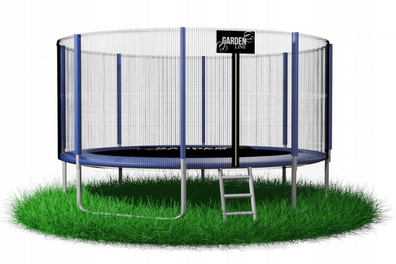 Gardenline - trampoline - Ø374 cm - met veiligheidsnet - blauw