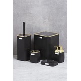 Badkamerset - toilet accessoires - stevig - 5-delig - zwart goud