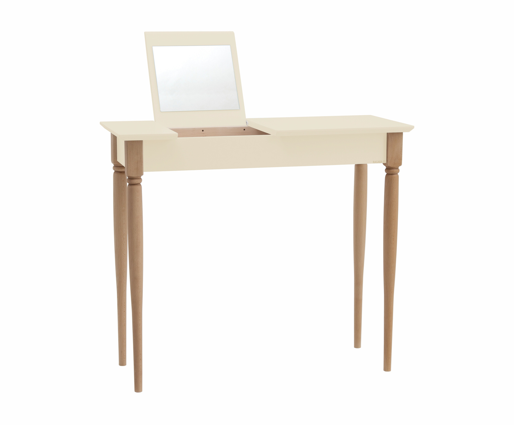 Mamo kaptafel met spiegel | Natuurlijk beukenhouten poten | Krijtwit S 1005-Y10R