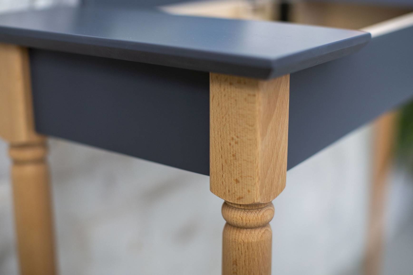 Mamo Kaptafel met spiegel - Natuurlijk beukenhout poten, krijtwit, FSC gecertificeerd