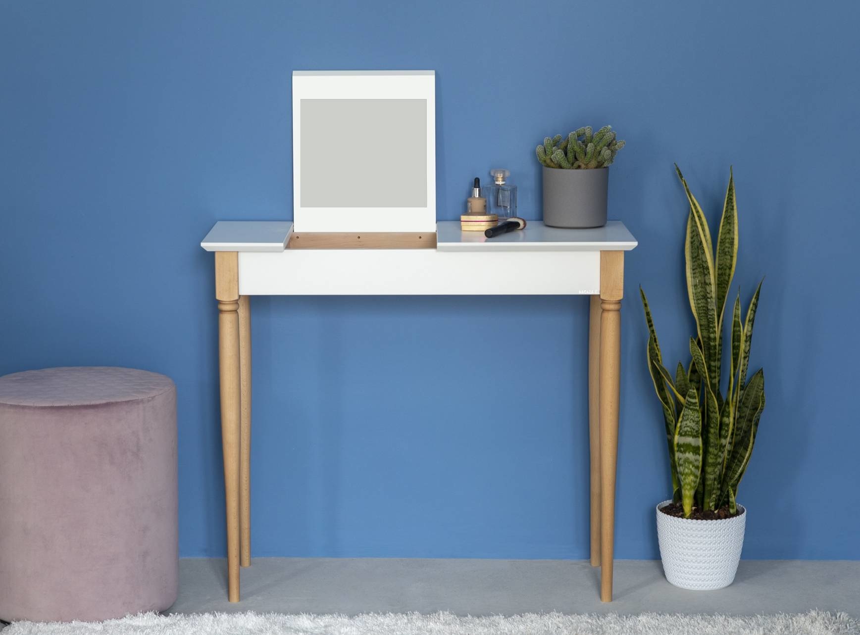 Mamo Kaptafel Zeegroen met natuurlijk beukenhouten poten - 105cm breed