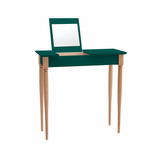 Mamo kaptafel met spiegel in zeegroen, beukenhouten poten - 65x35x74 cm