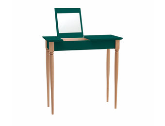 Mamo kaptafel met spiegel in zeegroen, beukenhouten poten - 65x35x74 cm