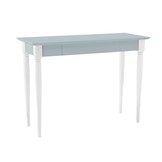 Mamo lichtgrijze schrijftafel van beukenhout en MDF - 105x50x74cm, FSC-gecertificeerd met witte poten en opberger