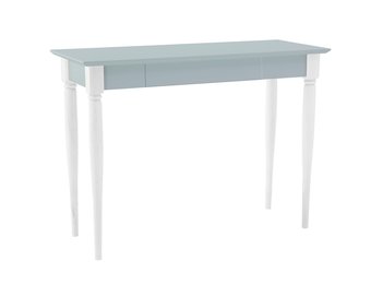 Mamo lichtgrijze schrijftafel van beukenhout en MDF - 105x50x74cm, FSC-gecertificeerd met witte poten en opberger