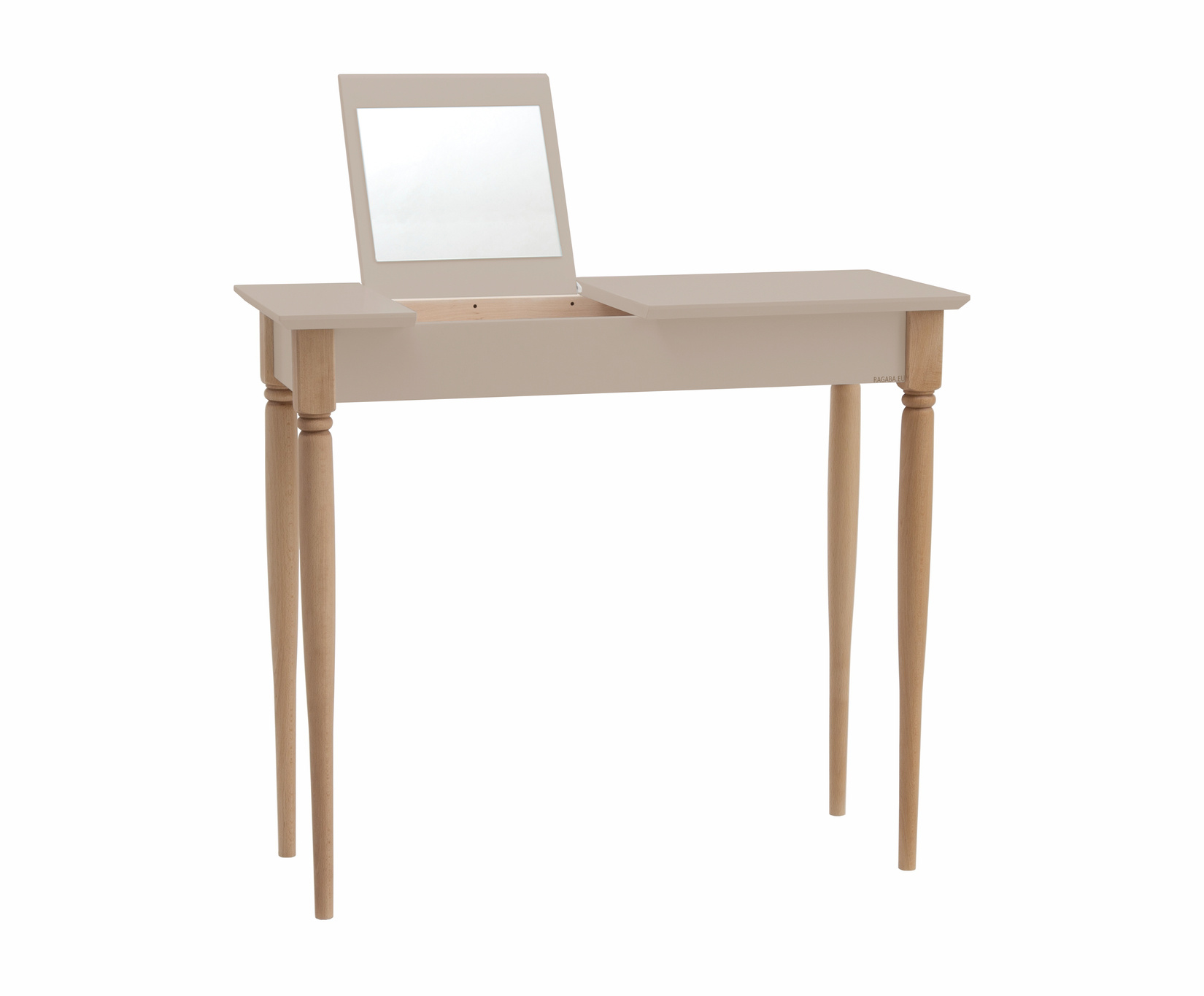 Mamo Kaptafel met Spiegel - Natuurlijk Beukenhout Poten | Bruin Beige (S 2005-Y50R)