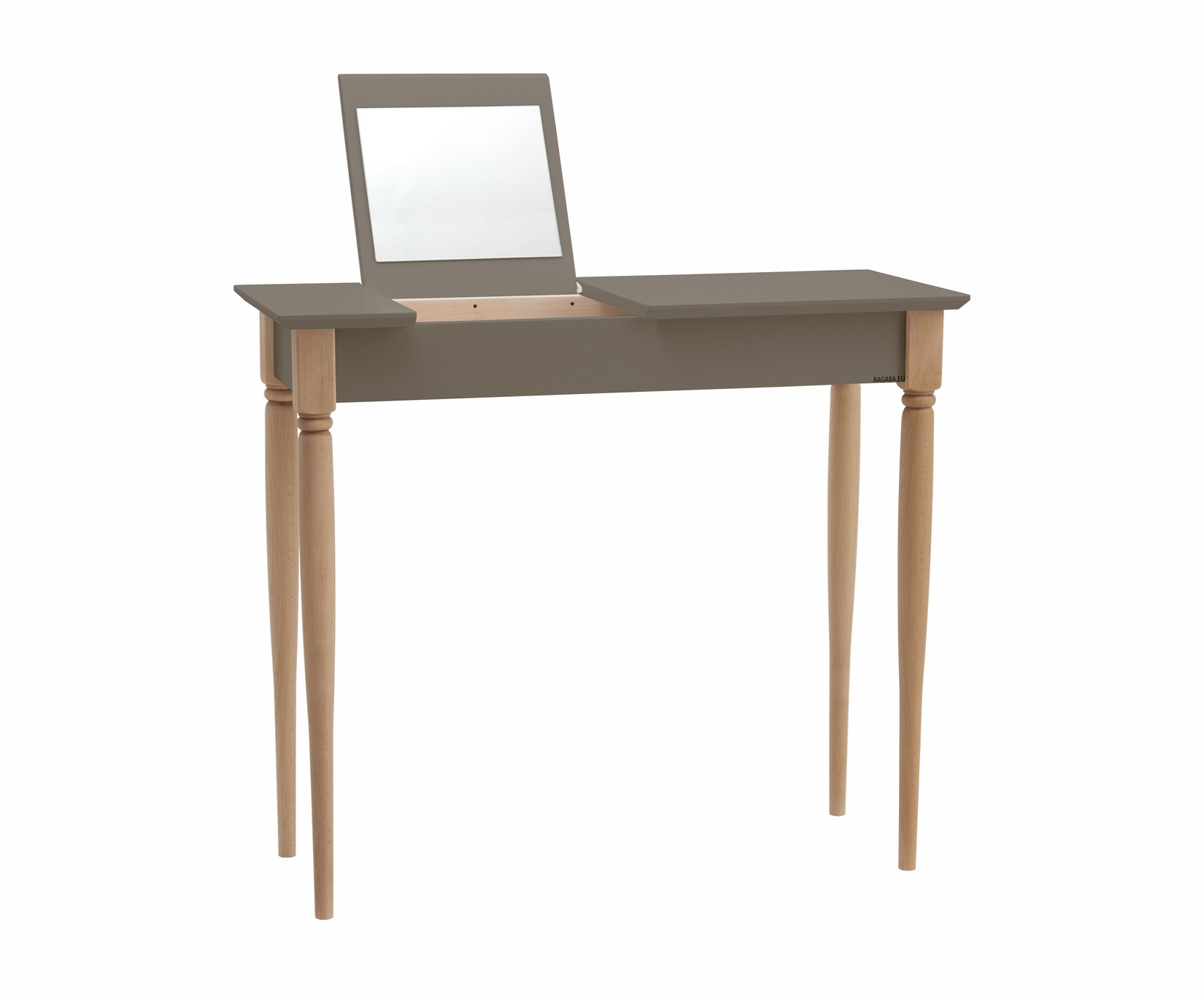 Mamo kaptafel met natuurlijk beukenhouten poten & beverbruine spiegel