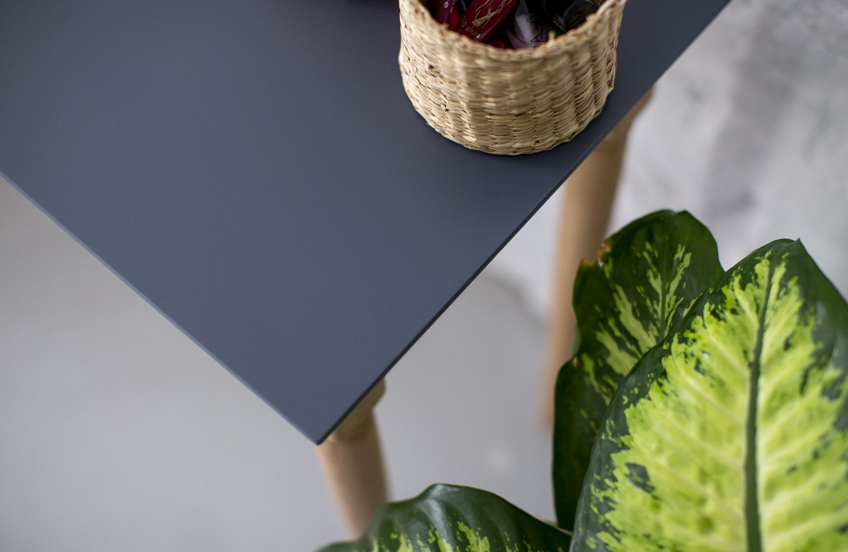 Mamo Schrijftafel - 105cm breed - petrolblauwe gelakte MDF & beukenhout met 1 lade. FSC100% & FSCMIX.