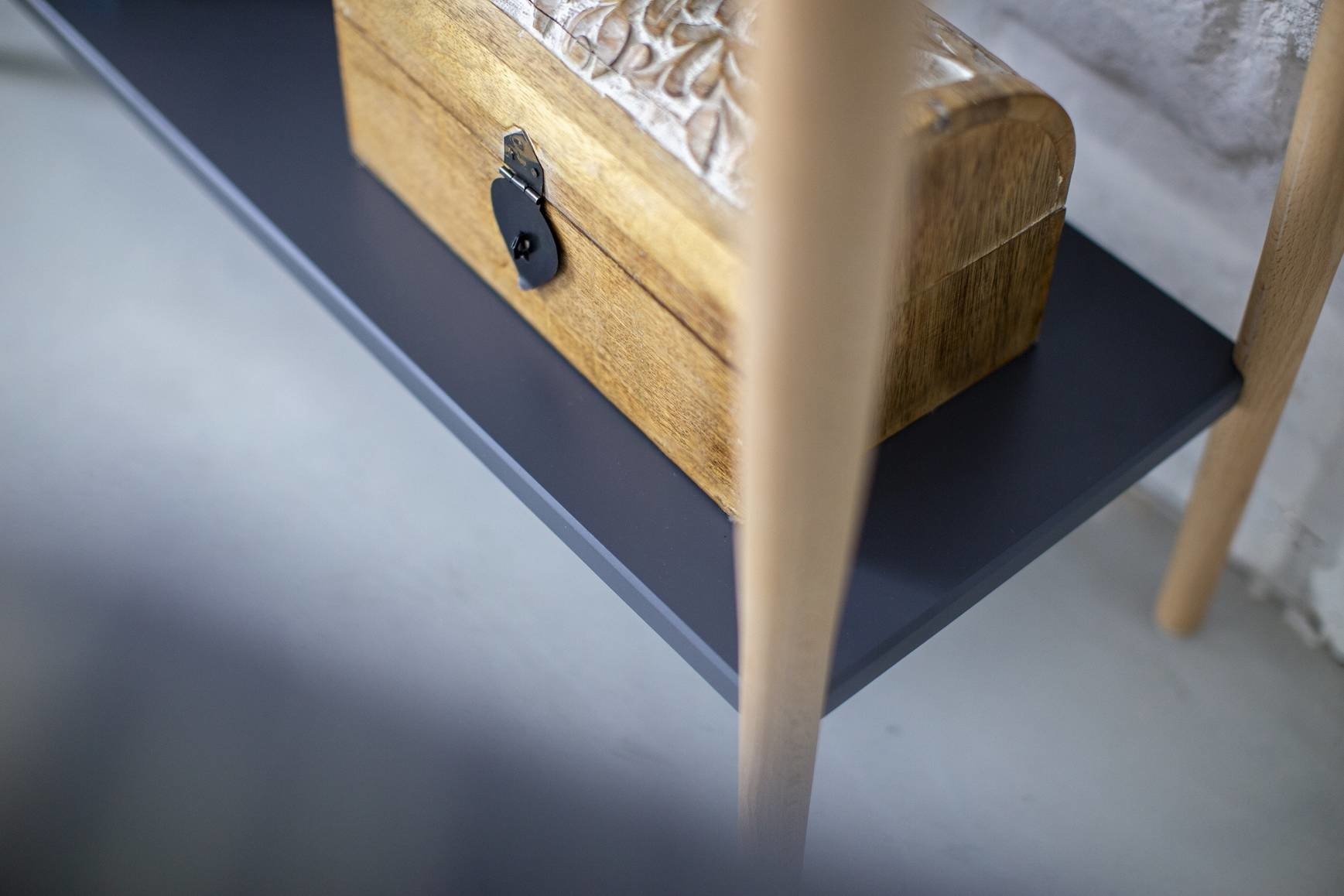 Mamo saliegroene Consoletafel, beukenhouten poten, 85 x 35 x 74 cm, FSC-gecertificeerd