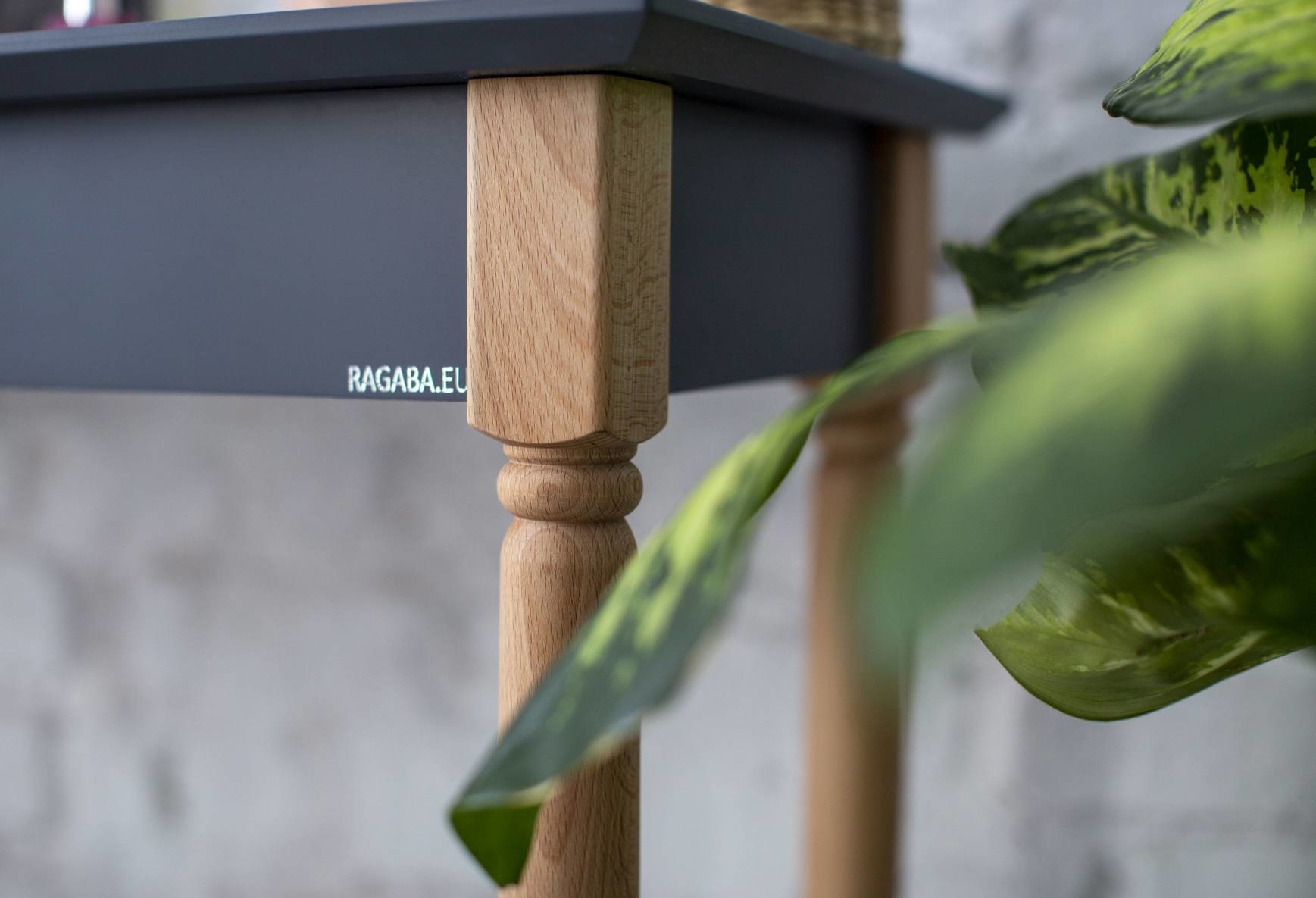 Mamo kaptafel met spiegel, saliegroen en natuurlijk beukenhout, FSC gecertificeerd