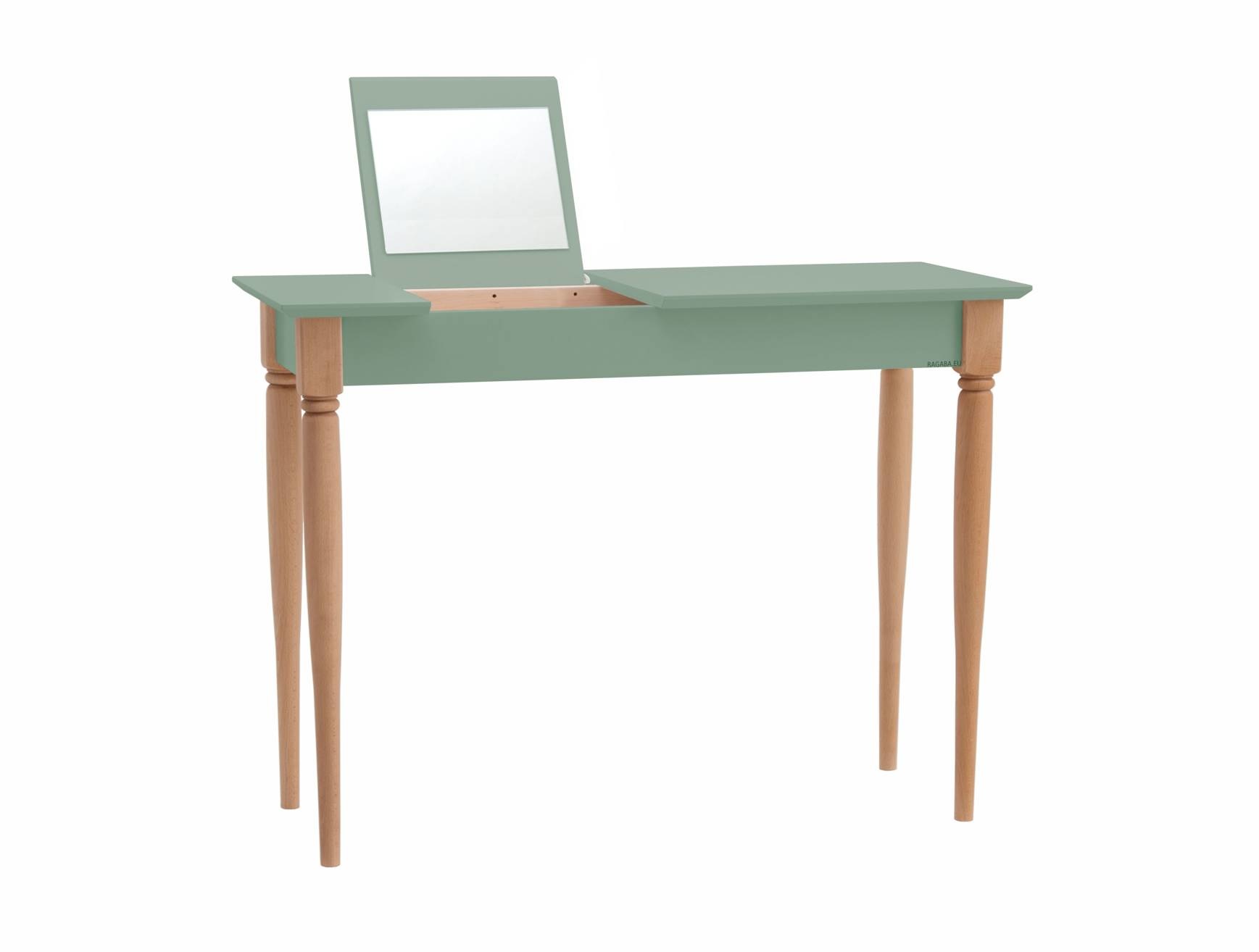 Mamo Kaptafel met spiegel - Saliegroen beukenhouten poten, 105cm breed