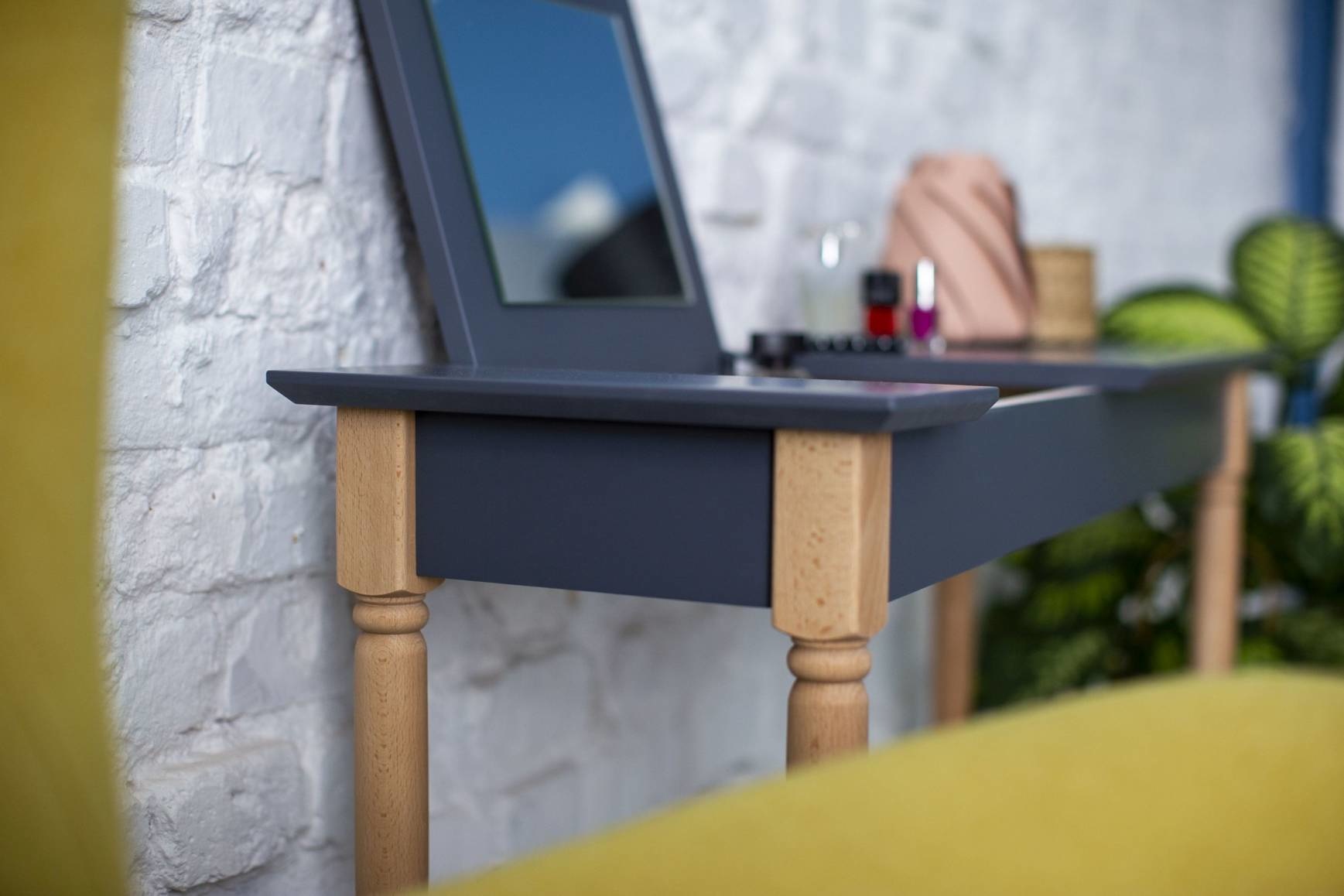 Mamo Kaptafel met spiegel - Saliegroen beukenhouten poten, 105cm breed