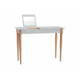 Mamo kaptafel met spiegel | Lichtgrijze beukenhouten tafel | FSC100% & FSCMIX gecertificeerd