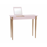 Mamo Roze Kaptafel met Spiegel, FSC-gecertificeerd en beukenhouten poten - 65x35x74cm