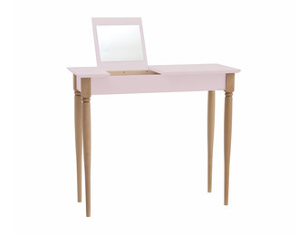 Mamo Roze Kaptafel met Spiegel, FSC-gecertificeerd en beukenhouten poten - 65x35x74cm