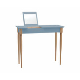 Mamo Kaptafel met Spiegel | Natuurlijk Beukenhouten Poten | Zachte Blauwe Kleur