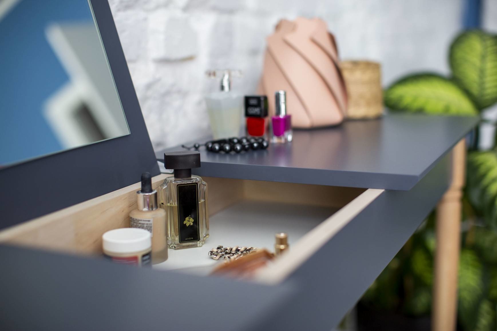 Mamo Kaptafel met Spiegel - Natuurlijk Beukenhout - Bezeme Geel - FSC® Gecertificeerd