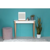 Mamo kaptafel met spiegel | Lichtgrijs | FSC100% | Beukenhout | B 85 x D 35 x H 74 cm