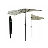 Gardenline - parasol - balkon parasol - halve parasol - ⌀2.7 m - beige