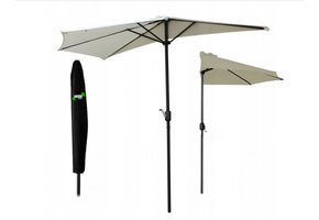 Gardenline - parasol - balkon parasol - halve parasol - ⌀2.7 m - beige