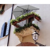 Gardenline - parasol - balkon parasol - halve parasol - ⌀2.7 m - beige