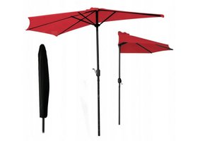Gardenline - parasol - balkon parasol - halve parasol - ⌀27 m - rood