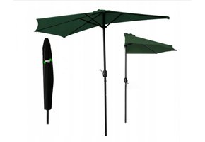 Gardenline - parasol - balkon parasol - halve parasol - ⌀2.7 m - groen