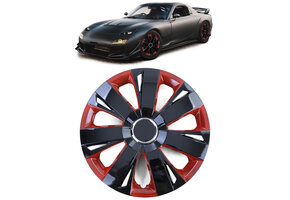 Tenzo-R - wieldoppen - voor stalen velgen - 15" - zwart rood