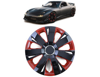 Tenzo-R - wieldoppen - voor stalen velgen - 15" - zwart rood