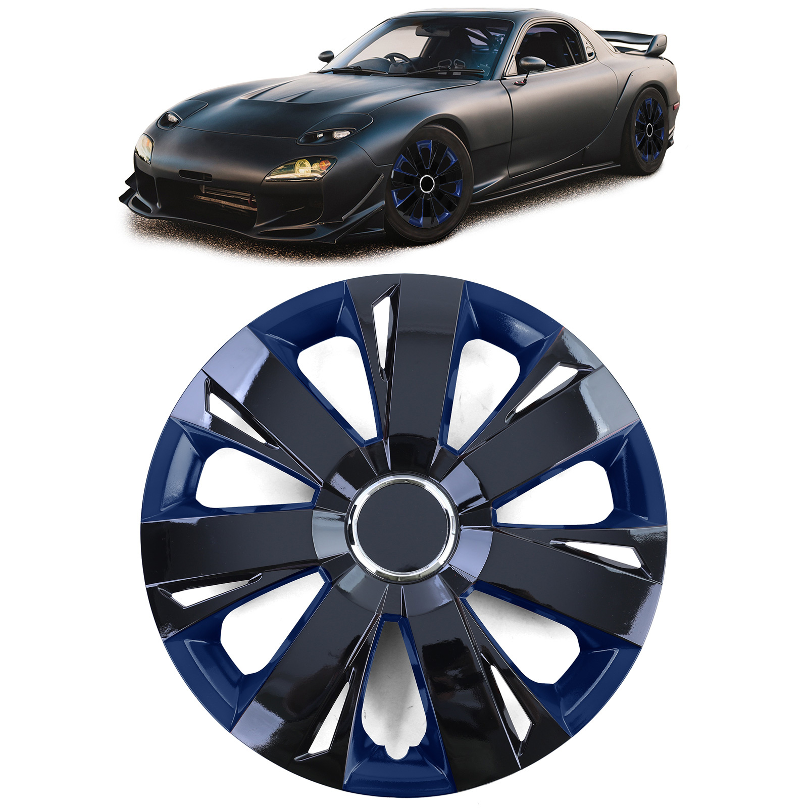 Tenzo-R - wieldoppen - voor stalen velgen - 15'' - blauw zwart