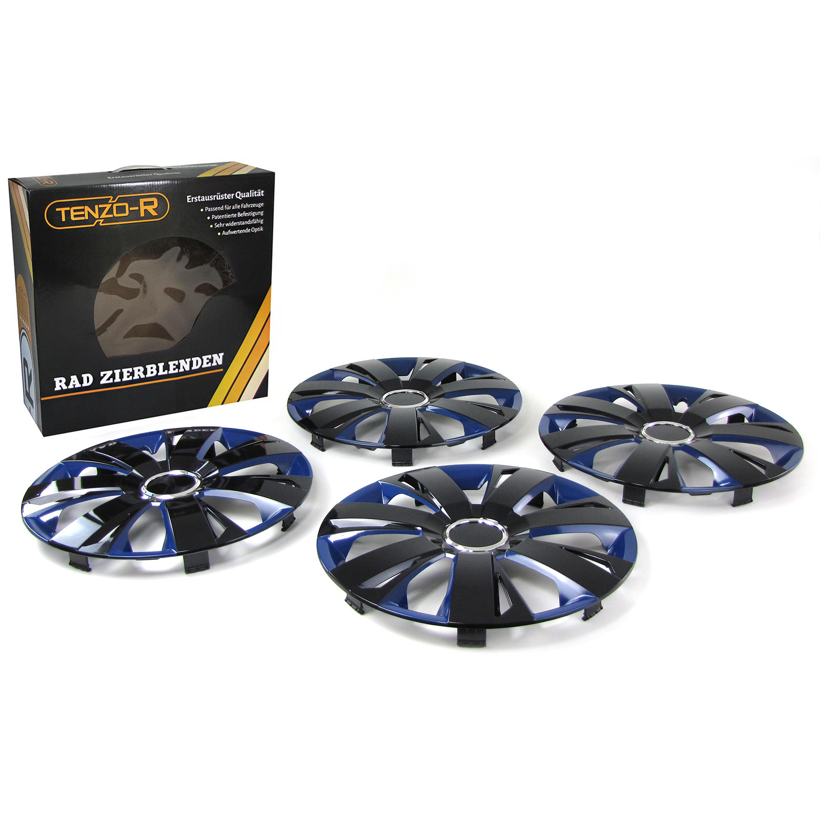 Tenzo-R - wieldoppen - voor stalen velgen - 15'' - blauw zwart