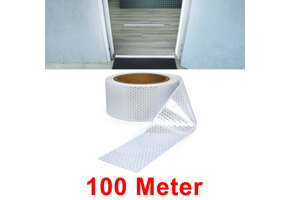 Afzetlint - zelfklevende signaaltape - 100 m - wit