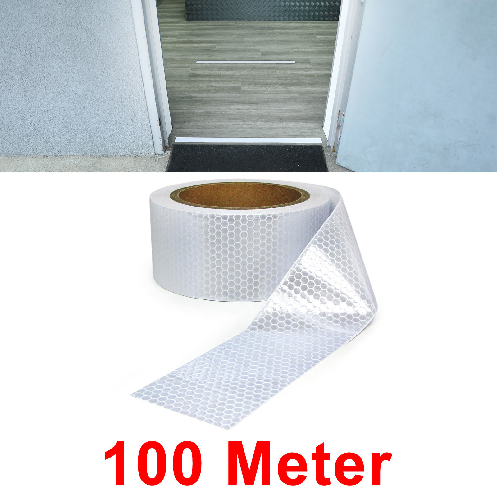 Afzetlint - zelfklevende signaaltape - 100 m - wit