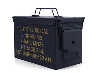 Munitiekist - metaal - 305x155x190 mm - zwart - 2,5 kg