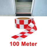 Afzetlint - zelfklevende signaaltape - 100 m - rood wit