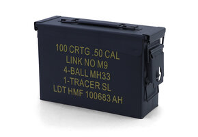 Munitiekist - metaal - 275x97x185 mm - zwart - 1,6 kg