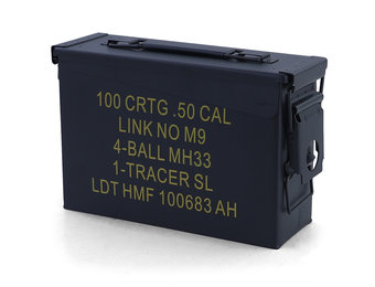 Munitiekist - metaal - 275x97x185 mm - zwart - 1,6 kg