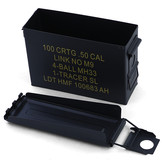 Munitiekist - metaal - 275x97x185 mm - zwart - 1,6 kg